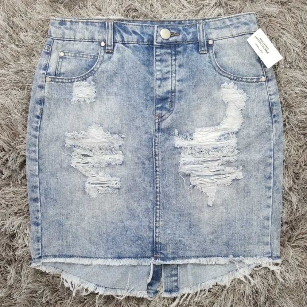 NWT Tinseltown Acid Wash Denim Skirt Size 5